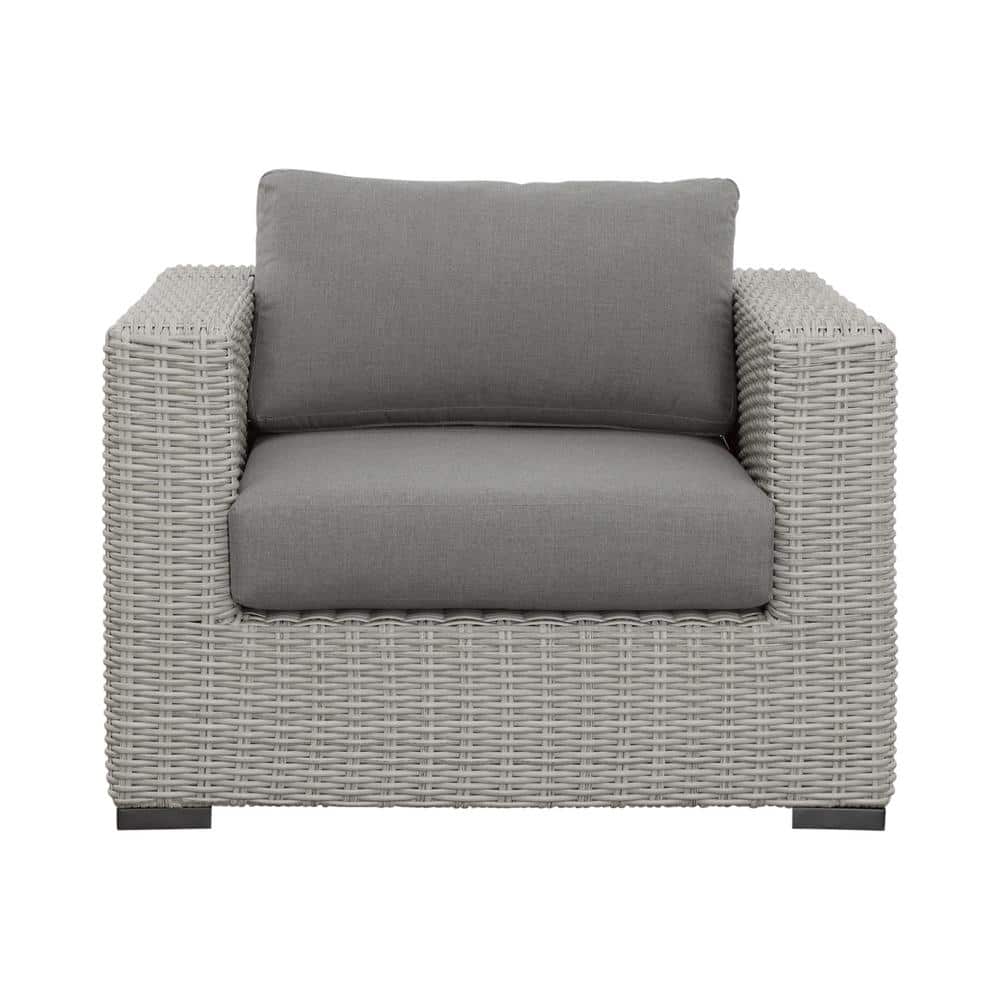 Light Gray Wicker Outdoor Lounge with Chair Chic Design High-Quality Materi