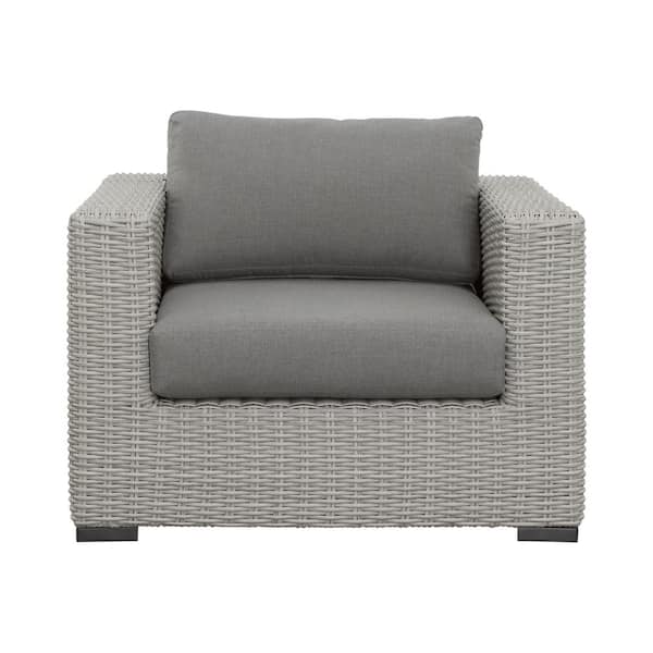 Unbranded Light Gray Wicker Outdoor Lounge with Chair Chic Design High-Quality Materials, Deep Cushions Removable for Easy Storage