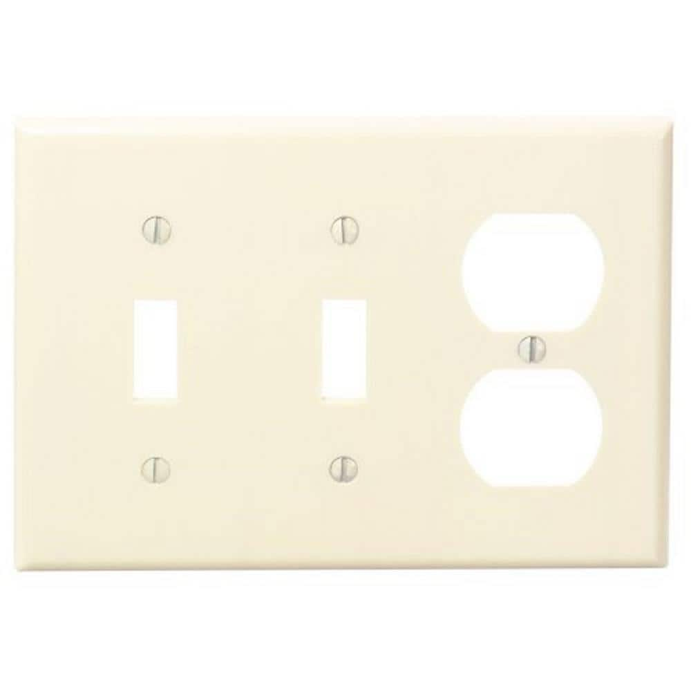 UPC 078477439807 product image for 3-Gang Ivory 2-Toggle / 1-Duplex Outlet/Receptacle Plastic Standard Wall Plate ( | upcitemdb.com