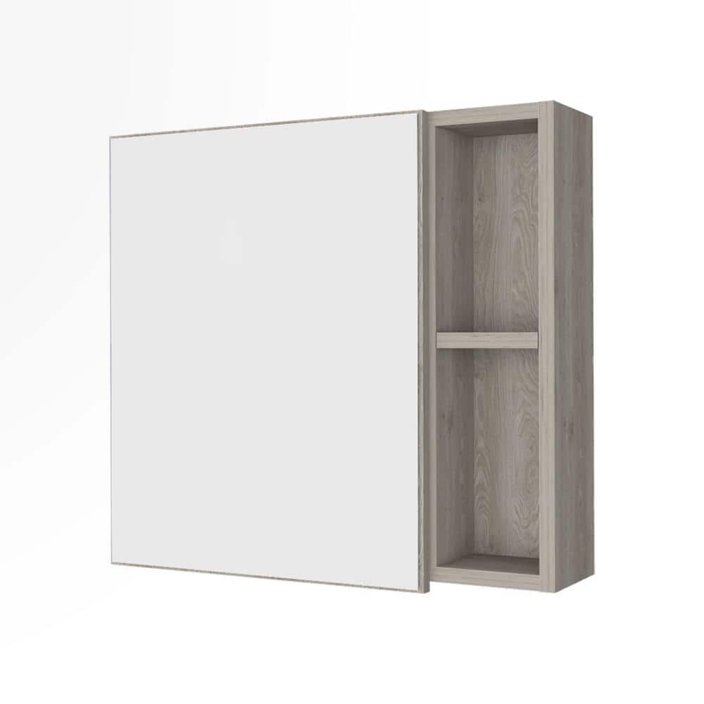 19.6 in. W x 18.6 in. H Light Gray Rectangular Wall Surface Mount Bathroom 