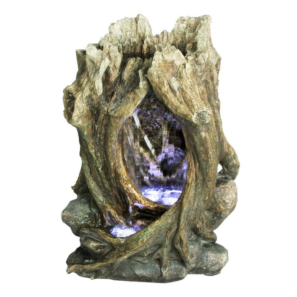 HI-LINE GIFT LTD. Tree Trunk with LED Fountain 79509 - The Home Depot