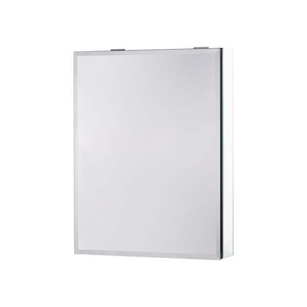 Unbranded 20 in. W x 26 in. H Black and Silver Aluminium Recessed/Surface Mounted Bathroom Livingroom Medicine Cabinet with Mirror
