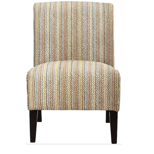 Unbranded Audrey Polyester Slipper Chair in Woven Stitch Multi-Blue