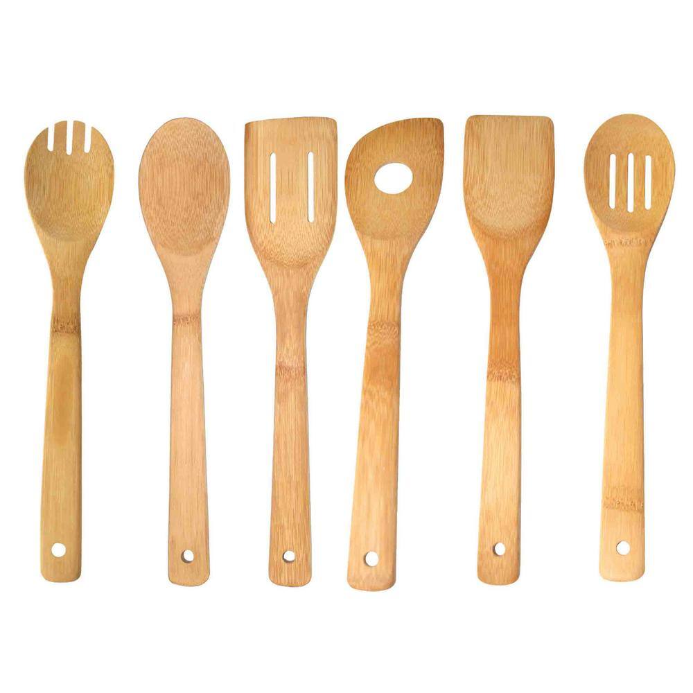 Home Basics 6Piece Bamboo Kitchen Tool Set, Natural HDC64062 The Home Depot