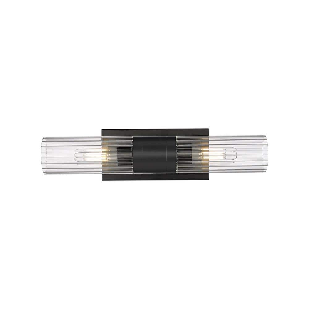 Empire 18.5 in. 2-Light Matte Black Vanity Light with Glass Shade price history on PriceWatchPro