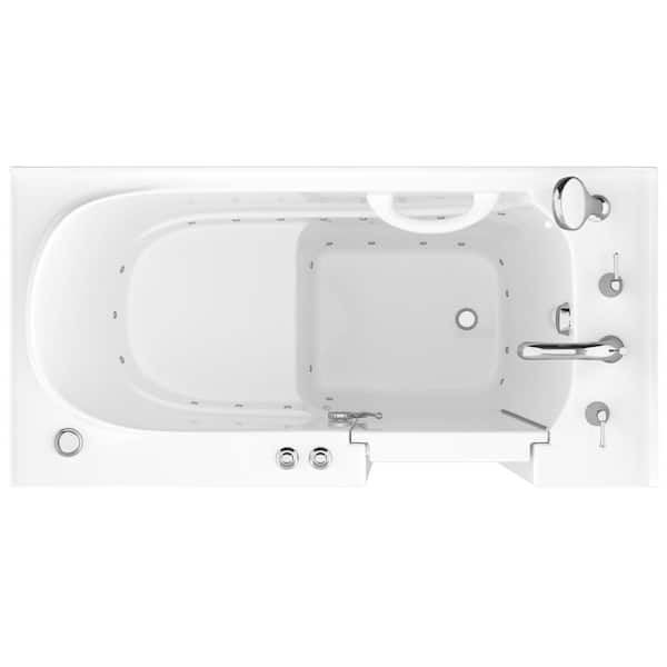 Universal Collection 26 in. L x 53 in. W Right Side Drain Air Jetted Bathtub in White with Aroma and Chroma Therapy
