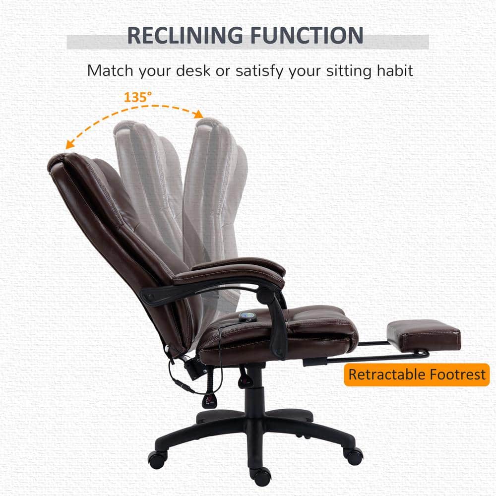Brown Quilted-Tufted Leather High Back Swivel Executive Chair