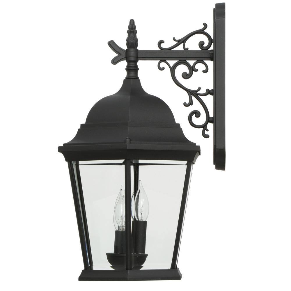 Welbourne Black Die-Cast Aluminum 3-Light Outdoor Wall Lantern