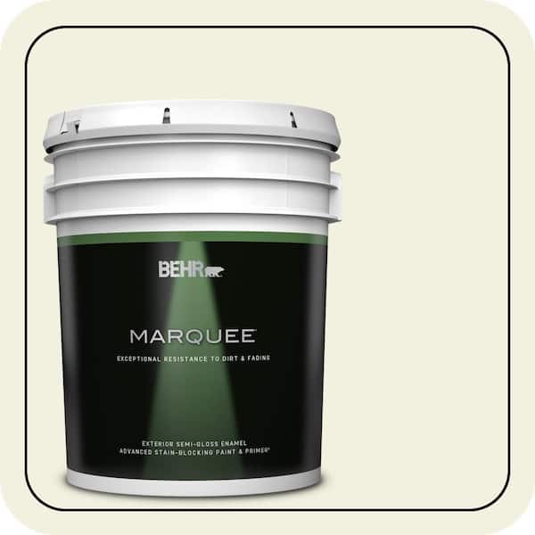 BEHR MARQUEE 5 gal. #GR-W02 Atrium White Semi-Gloss Enamel Exterior Paint & Primer