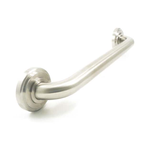 WingIts Platinum Designer Series 18 in. x 1.25 in. Grab Bar Bevel in Satin Stainless Steel (21 in. Overall Length)