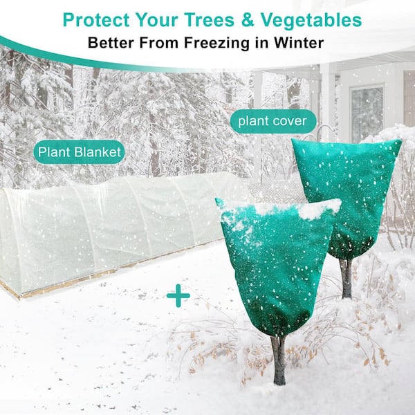 N/A 71.7 in. White Non-woven Fabric Plant Cover with Zipper