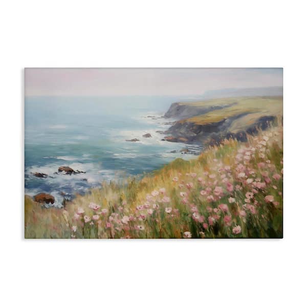 Pink Wildflower View by LSR Design Studio Unframed Nature Graphic Art Print 30 in. x 45 in.