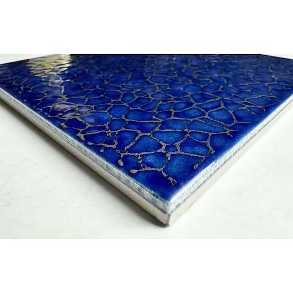 Monet Square 6 in. x 6 in. Glazed Ocean Blue Porcelain Wall and Pool Tile (0.5 sq. ft./Case)