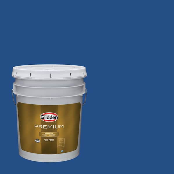 Glidden Premium 5 gal. PPG1161-7 Brilliant Blue Flat Exterior Latex Paint