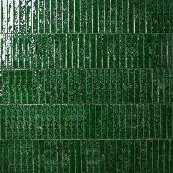Ivy Hill Tile Virtuo Emerald Green 1.45 in. x 9.21 in. Polished Crackled  Ceramic Subway Wall Tile (4.65 sq. ft./Case) EXT3RD108443 - The Home Depot