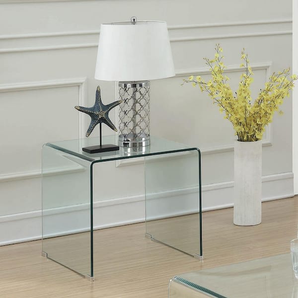 Coaster 22 in. Clear Square Glass End Table
