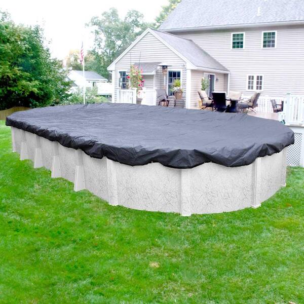 Robelle Premier 12 ft. x 18 ft. Oval Slate Blue Solid Above Ground Winter Pool Cover