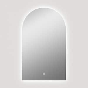 Rita 23.6 in. W x 39.5 in. H Arched Frameless LED Wall Mounted Bathroom Vanity Mirror