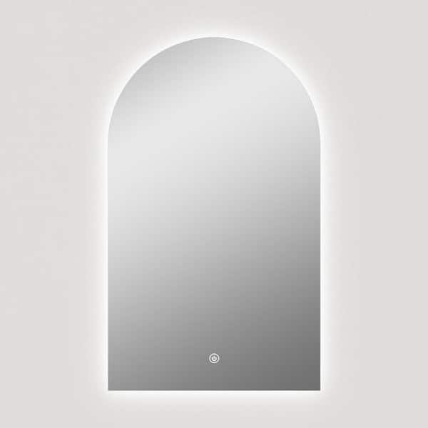 Decor Wonderland Rita 23.6 in. W x 39.5 in. H Arched Frameless LED Wall Mounted Bathroom Vanity Mirror