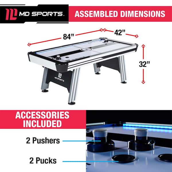 MD Sports 48 Light Up Air Hockey Table with Electronic Scoring