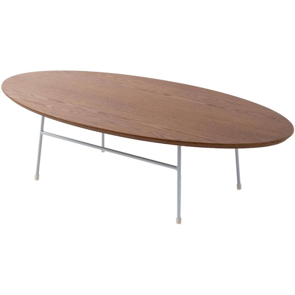 Rossmore 46.3 in. Walnut Oval Wood Coffee Table