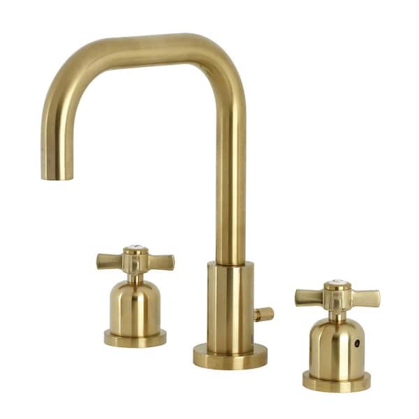 Kingston Brass Millennium 8 in. Widespread 2-Handle Bathroom Faucet in Brushed Brass
