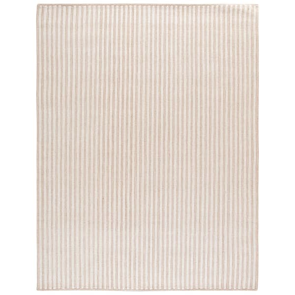 Martha Stewart 8 ft. x 10 ft. Beige/Ivory Striped Contemporary Area Rug