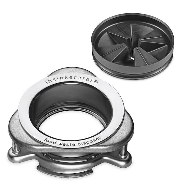 Quick Lock Mount in Chrome & Antimicrobial Quiet Collar Sink Baffle for InSinkErator Evolution Garbage Disposal