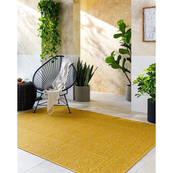 Artistic Weavers Terrace Yellow Moroccan 2 ft. x 3 ft. Indoor/Outdoor Area  Rug TRC2301-2211 - The Home Depot
