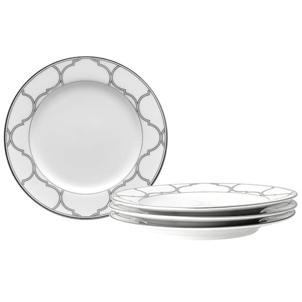Noritake Eternal Palace 6.5 in. (Platinum) Porcelain Bread and Butter/Appetizer Plates, (Set of 4)