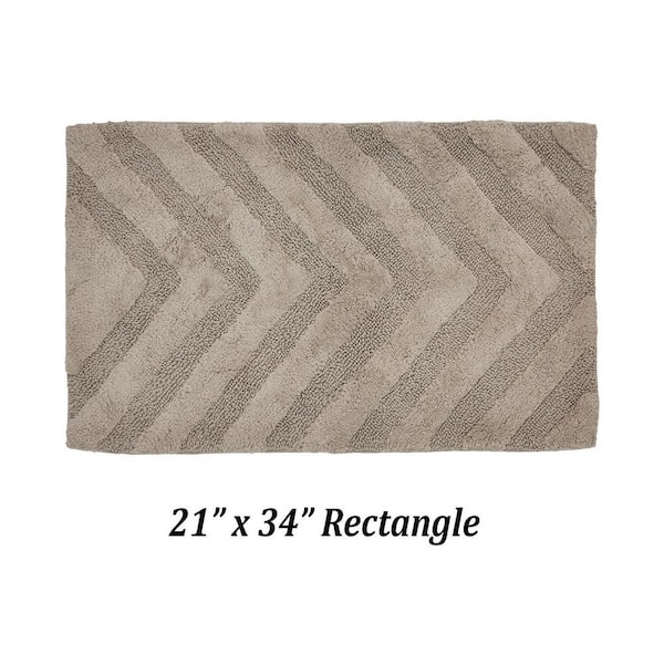 Better Trends Hugo 21 in. x 34 in. Sand 100% Cotton Rectangle Bath Rug