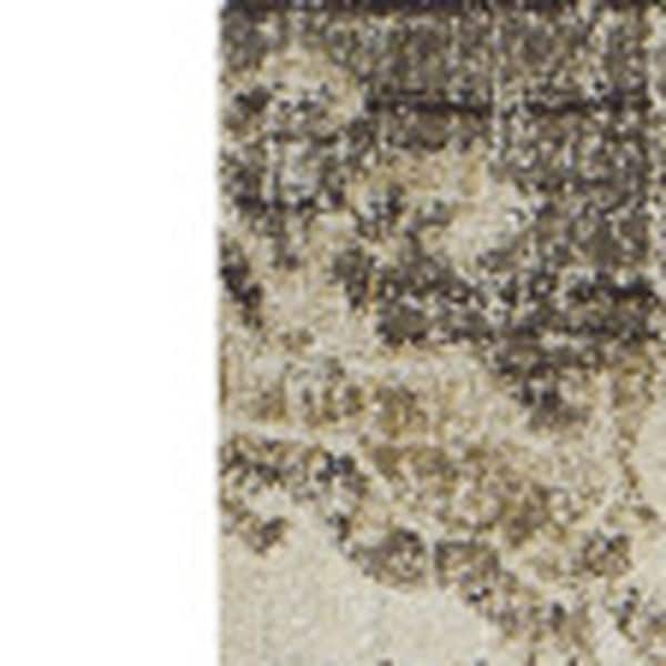 8 X 11 Beige, Brown Oriental Runner Rug