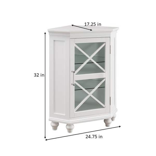Elegant Home Fashions Blue Ridge 24.75-in W x 32-in H x 17.5-in D White Mdf Freestanding Corner Linen Cabinet Elegant Home Fashions Blue Ridge 24.75-in W x 32-in H x 17.5-in D White Mdf Freestanding Corner Linen Cabinet