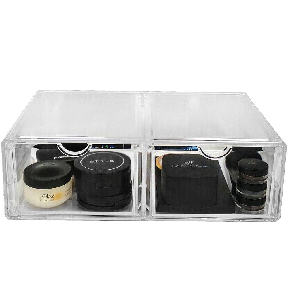 Sorbus 8.75 in. x 4.25 in. Stackable 1-Cube Cosmetic Organizer in Acrylic