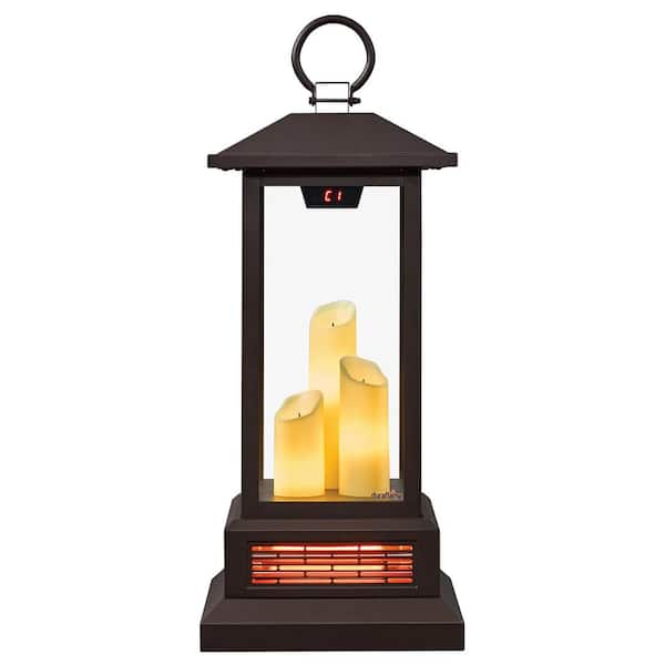 Duraflame 28 in. Electric Lantern with Infrared Heat and Remote Control in Bronze