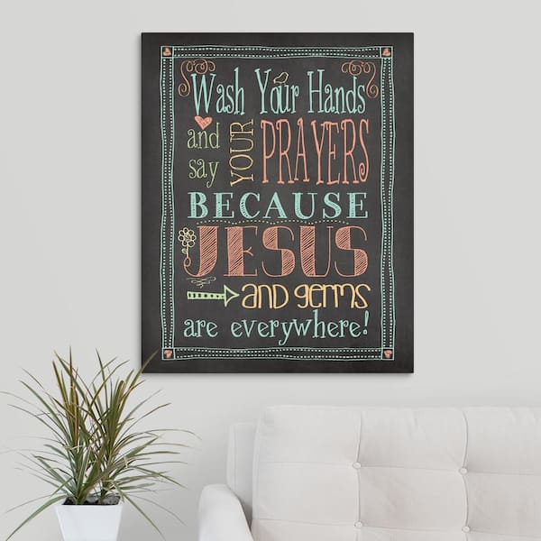 GreatBigCanvas "Germs And Jesus" by Jo Moulton Canvas Wall Art