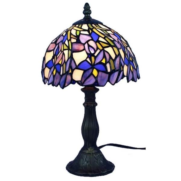 Amora Lighting 15 in. Tiffany Style Iris Table Lamp