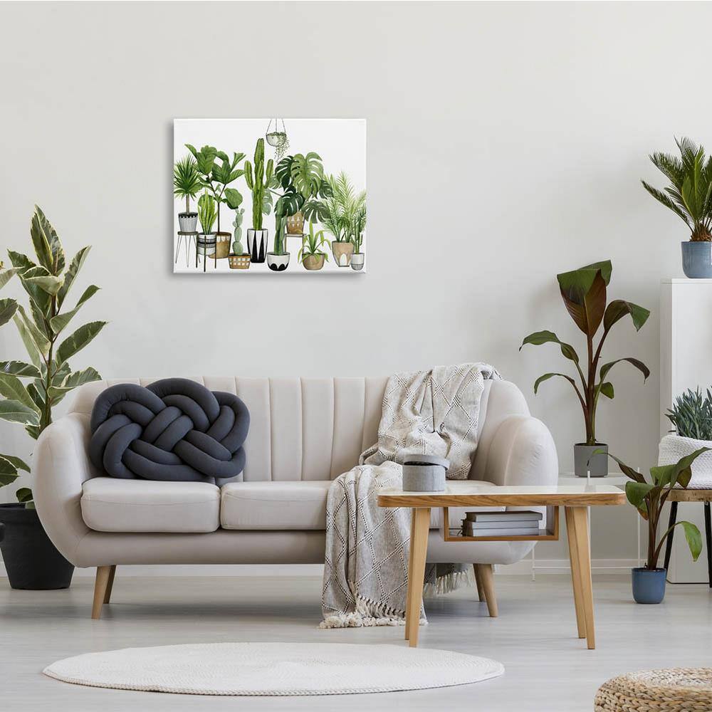 Boho Plant Scene with Cacti and Succulents Canvas Wall Art