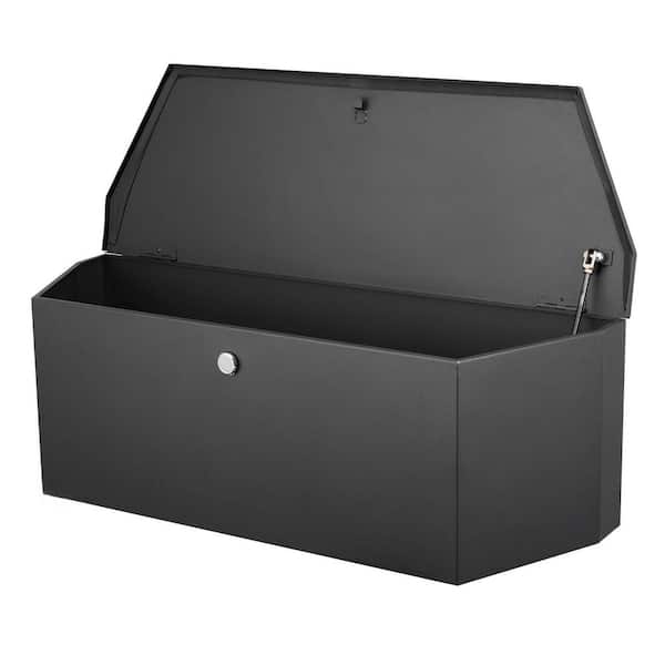 22 Gal. Carbon Steel Deck Box, Tongue Box Tool Chest, Heavy Duty Trailer Box Storage with Lock and Keys