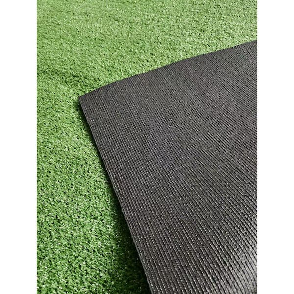 3 ft. x 32 ft. Plastic Outdoor Garden Fence Premium Artificial Turf Mat with Drainage Holes and Rubber Backing in Green