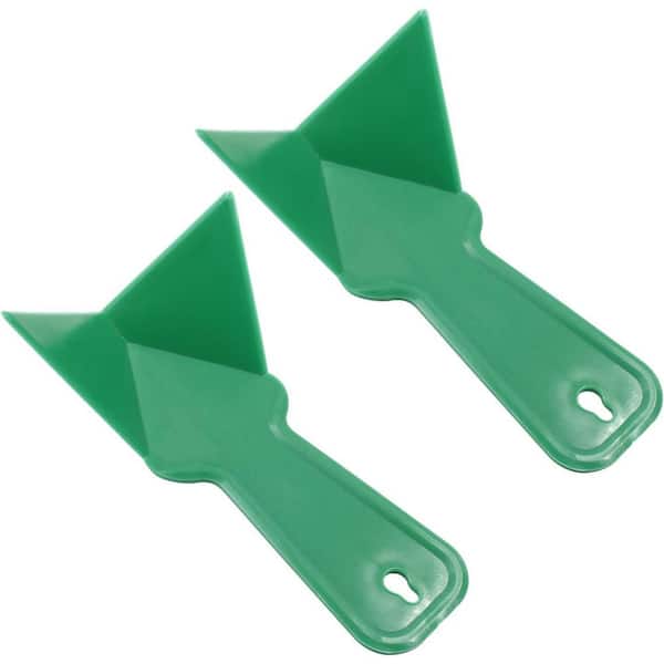 2 Piece Green Plastic Drywall Corner Scraper 17 x 9.5 cm Plastic Trowel Tool for Floor Wall Ceramic 2-Pack
