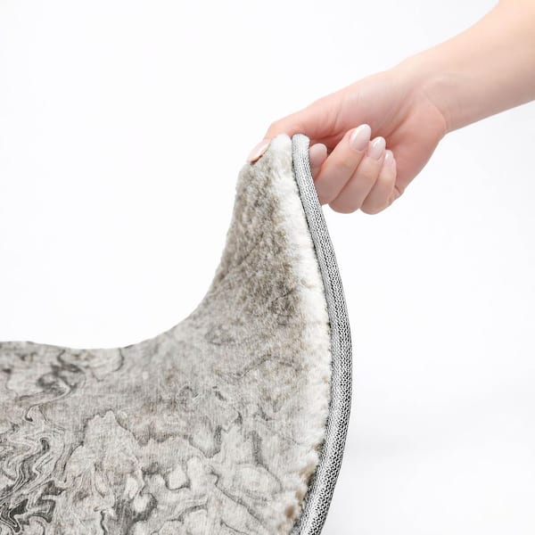 Dream Shag Premium Machine Washable Abstract ADS603 Gray 9 ft. x 12 ft. Area Rug