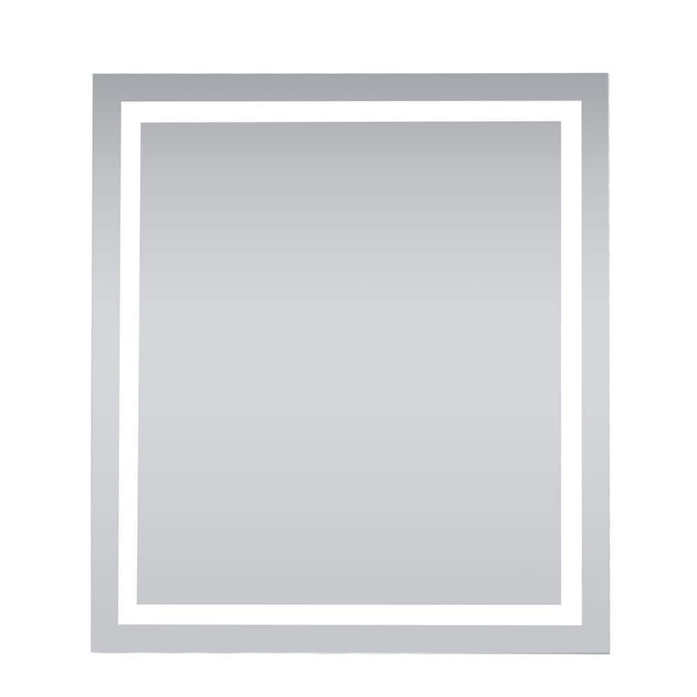 Timeless Home 36 in. W x 40 in. H Rectangle Frameless Silver LED Mirror