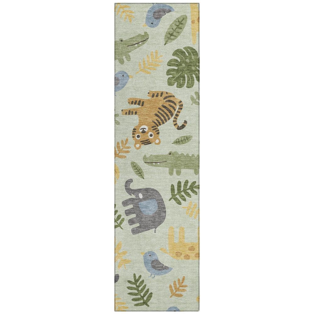 Chantille Machine Washable Indoor/Outdoor Abstract ACN2578 Mint 2 ft. x 7 ft. Runner Rug price history on PriceWatchPro