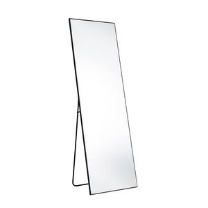 Avex Black 21 in. W x 64 in. H Rectangle Aluminum Full Length Mirror With Stand