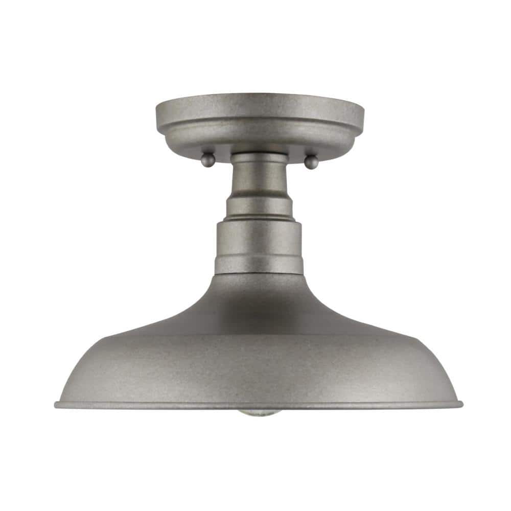 Galvanized Steel Farmhouse Semi-Flush Ceiling Light