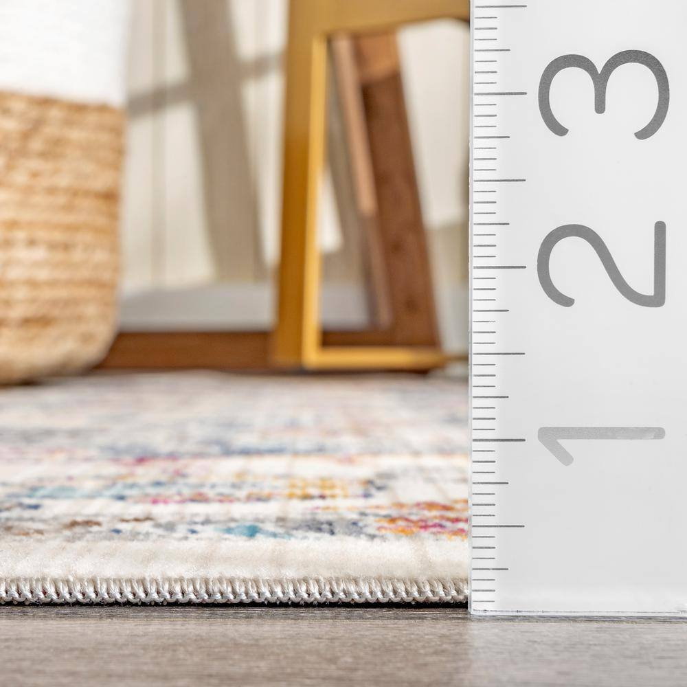 Square 6' Blue Medallion Easy-Care Synthetic Area Rug