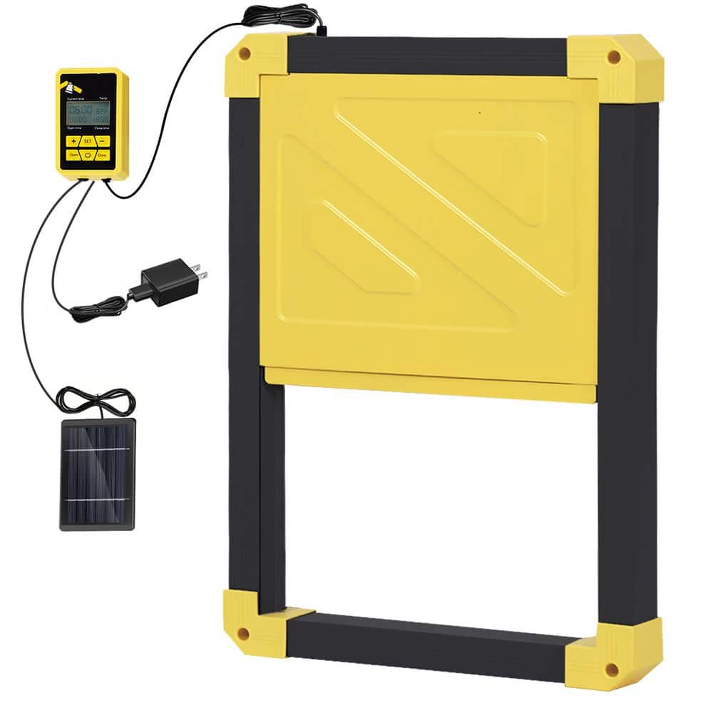 AIR101-B Automatic Chicken Coop Door Solar Powered Auto Chicken Door-Black 