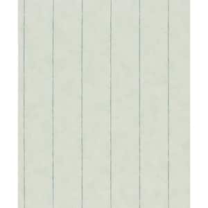 Flora Collection Green Pinstripes Matte Finish Non-Pasted Vinyl on Non-Woven Wallpaper Sample