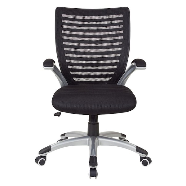 Office Star Screen Back Manager Chair with Mesh Seat - Black/Silver